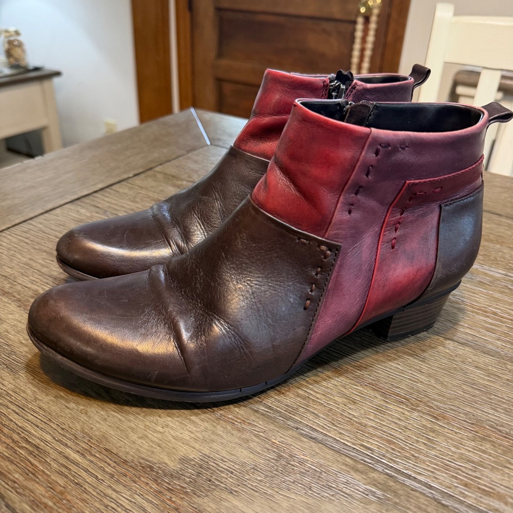 Regarde Le Ciel Stefany Ankle Boots Maroon Brown leather EU 39‎ US 8.5